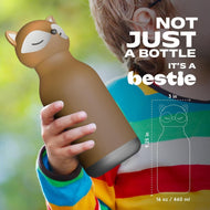 Asobu Bestie Animal Double Wall Stainless Steel Bottle 16oz Fox
