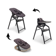Bugaboo Giraffe Complete High Chair Set Warm Wood/Gray or Black + FREE Bugaboo Giraffe Baby Rocker Tornado Gray