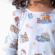 Bellabu Bear Bamboo Kids Pajamas Vintage Suitcases