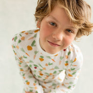 Coccoli Kid Long Sleeve Cotton TENCEL™ Modal Pyjama Veggies On Cream