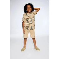 Deuxpardeux French Terry Short With Zipper Pockets Beige