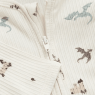 Fixoni Long Sleeve Rib Nightsuit With Feet-Silver Blue