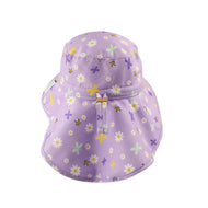 Flapjackkids Kids Sun Hat Wth Neck Cape Daisy