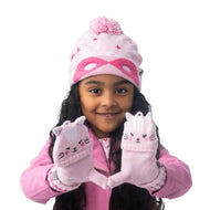Flapjackkids Knitted Fingerless Gloves W/Flap Cat