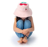Flapjackkids Reversible Reversible Kids Sun Hat Cat & Cherry