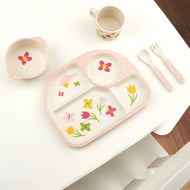 Funkins Five Piece Children's Bamboo Dish Set Butterflies