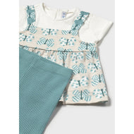 Mayoral Baby Shorts And Layered T-Shirt Set Emerald