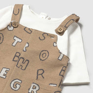 Mayoral Newborn Jacquard Romper Peanut