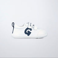 Garvalin Kids Non-Slip Leather Sneakers White/Navy