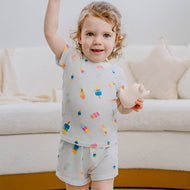 Nest Designs Bamboo Jersey Two-Piece Short Sleeve Pj Set Summer Pops