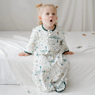 Nest Designs Bamboo Muslin Removable 3/4 Sleeve Sleep Bag 0.6 Tog Stars White