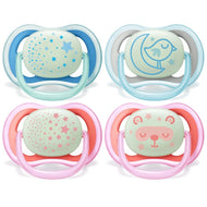 Philips Avent Ultra Air Nighttime Pacifier 6-18M Various Designs 2 Packs