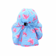 Zoocchini Baby/Toddler Cape Sun Hat Pink Shark