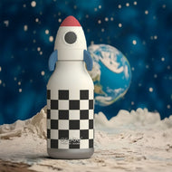 Asobu Bestie Animal Double Wall Stainless Steel Bottle 16oz Rocket Checker