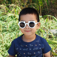 Jan & Jul Bear Sunglasses W/Black Lens - White
