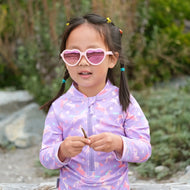 Jan & Jul Heart Sunglasses W/Aurora Lens - Soft Pink
