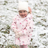 Jan & Jul Kids Fleece Lined Rain Jackets Pink Ponies