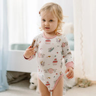 Nest Designs Long Sleeve Kimono Onesie Very Squirrelly
