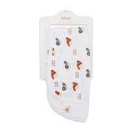 Lulujo Baby Muslin Burp Cloths Barnyard & Hens Chicks 2Pack