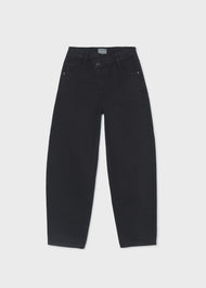 Mayoral Girl Twill Barrel Fit Pants - Black