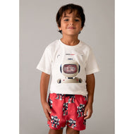 Mayoral Lenticular Short Sleeve T-Shirt Cream