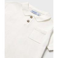 Mayoral Baby Short Sleeve Polo Cream