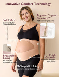 Momcozy BumpEase - Ergonest Maternity Belly Band - Oyster Pink