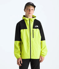 The North Face Boys' & Girls' Hike Packable Shell - TNF Black/Fizz Lime