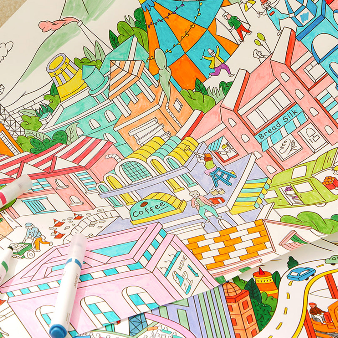 Colouring Roll or Separate Sheets? One Shared City or Pictures of Their Own