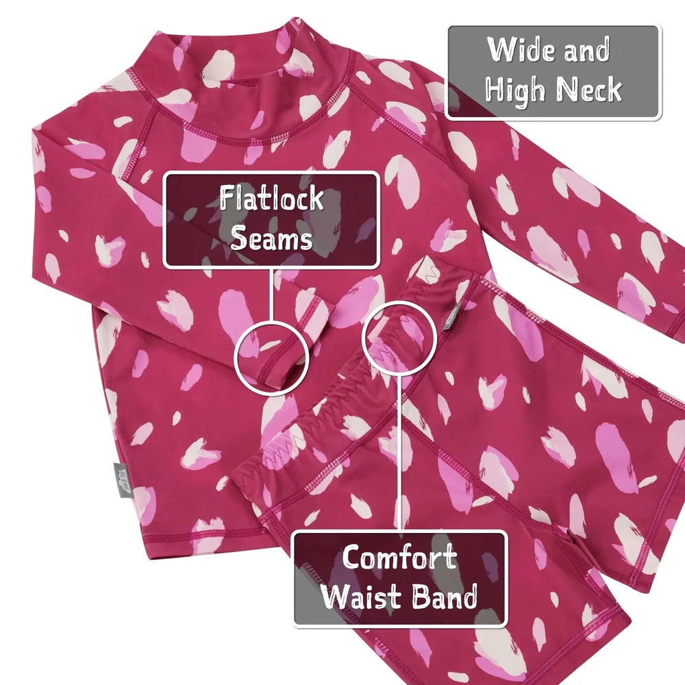 Jan & Jul Kids UV Rashguard Set Pink Petals in Canada: Two-Piece Swim Set Fit Guide