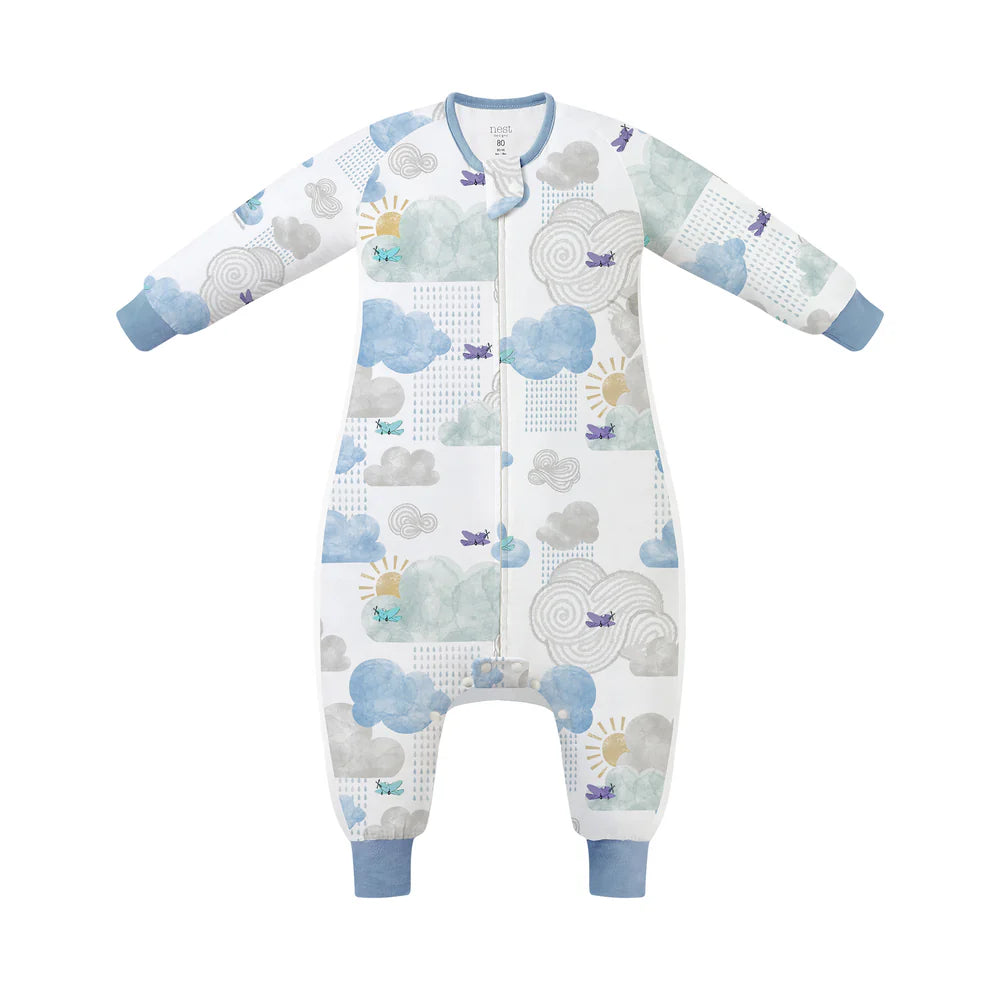 Nest Designs 0.6 TOG Long Sleeve Footed Sleep Bag Fluffy Puffs