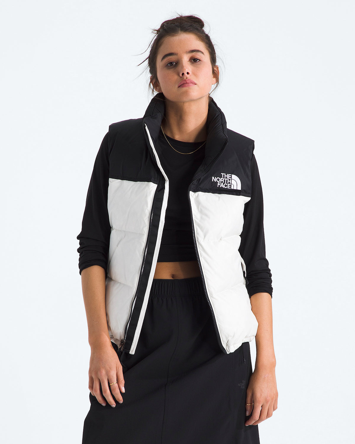 The North Face Women’s 1996 Retro Nuptse Vest - White Dune/TNF Black/Recycled Down