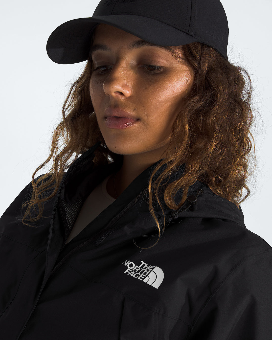 The North Face Women’s Antora Rain Jacket in TNF Black, detail view