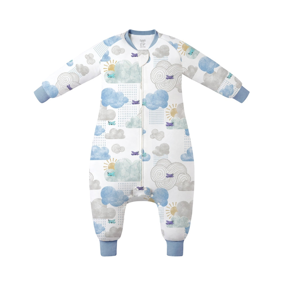 NEST DESIGNS Nest Designs 1.0 TOG Long Sleeve Footed Sleep Bag Fluffy Puffs center zip closure with ribbed cuffs and airplane img 1/6
