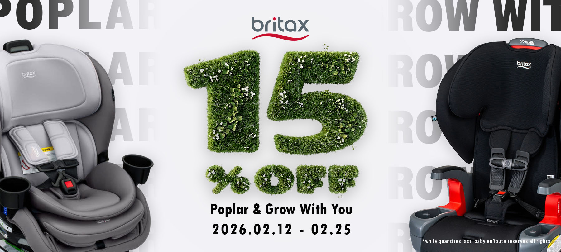 Britax Poplar Convertible Car Seat and Grow With You Booster Seat 15 Percent Off Promotion