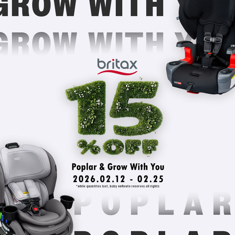 Britax Grow With You Booster and Poplar Convertible Car Seat 15 Percent Off Sale Banner