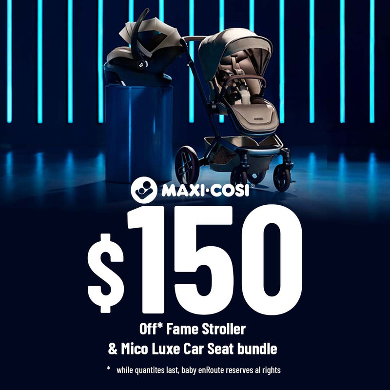 Maxi-Cosi Fame Stroller and Mico Luxe Car Seat Bundle in Grey Travel System