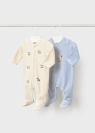 Mayoral Newborn Boy 2-Pack Pajama - Sky