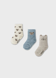 Mayoral Baby 3-Pack Animal Socks - Arctic Blue
