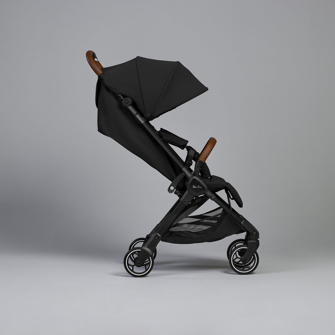 Silver Cross Clic stroller in Space side profile with extended canopy