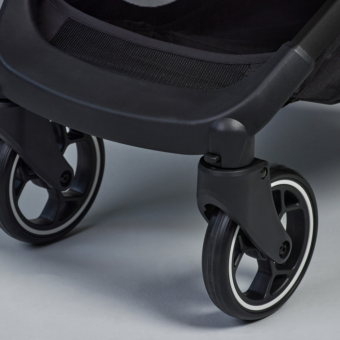 Silver Cross Clic stroller in Conifer front swivel wheel detail