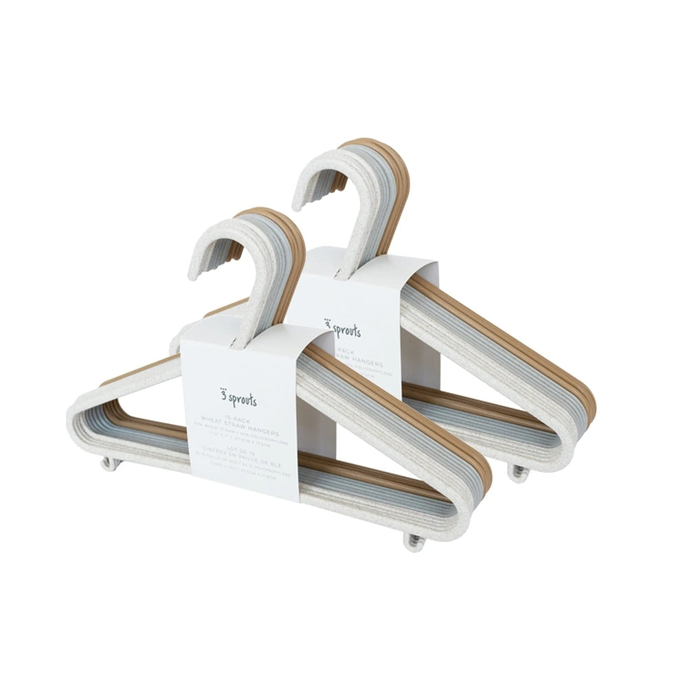 3 Sprouts Baby Wheat Straw Hangers Assorted 2pk