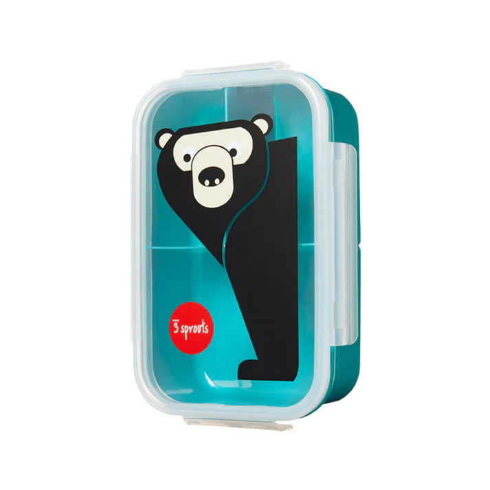 3 Sprouts bento box turquoise with panda design lunch box for kids