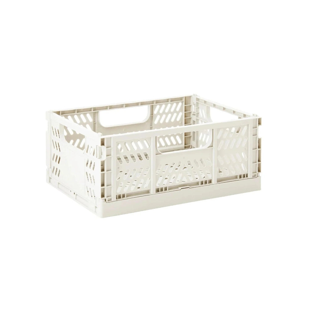 3 Sprouts Modern Folding Crate cream storage container for nursery with lattice sides