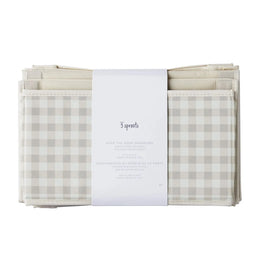 3 Sprouts Recycled Fabric Over The Door Organizer Gingham Beige
