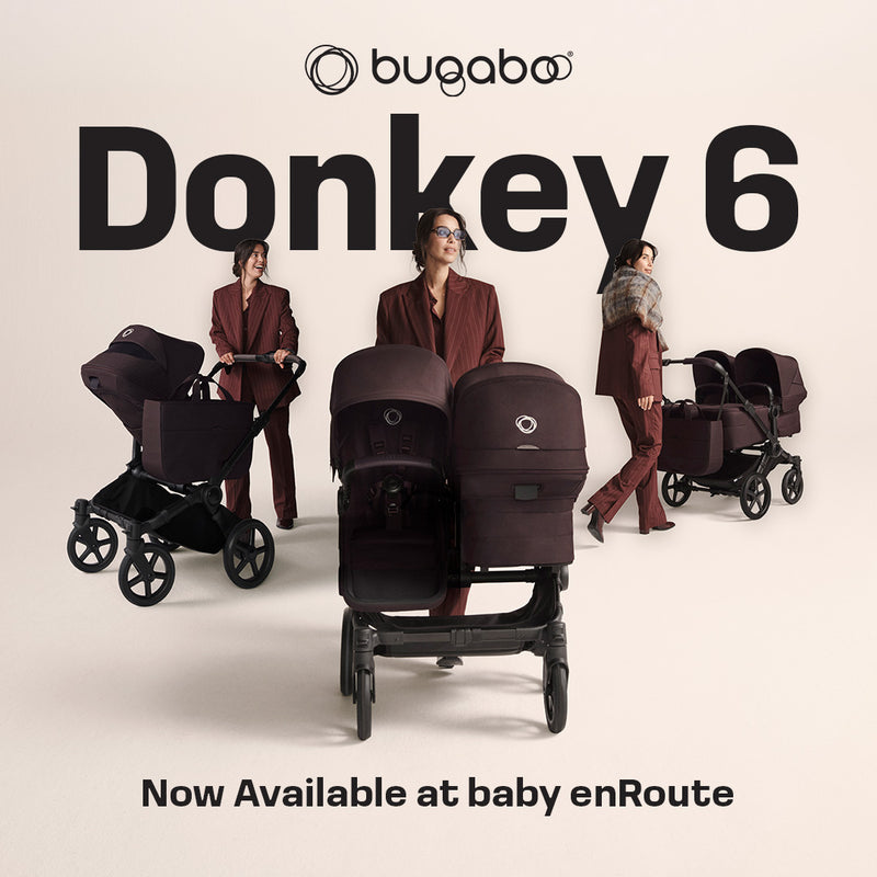 Bugaboo Donkey 6 Convertible Side by Side Stroller in Dark Burgundy Duo Configuration vertical view