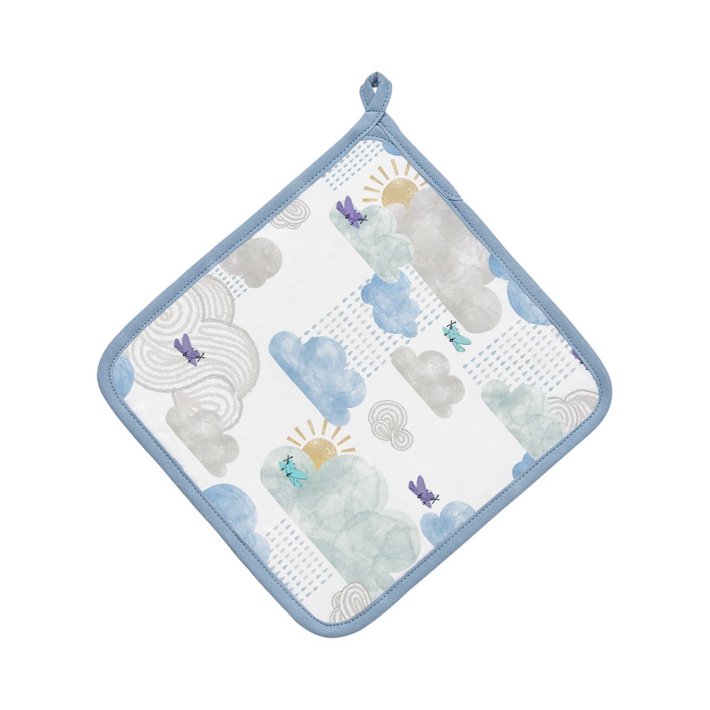 NEST DESIGNS Nest Designs 4 Layer Nesting Baby Blanket Fluffy Puffs blue binding trim with corner hanging loop img 6/8