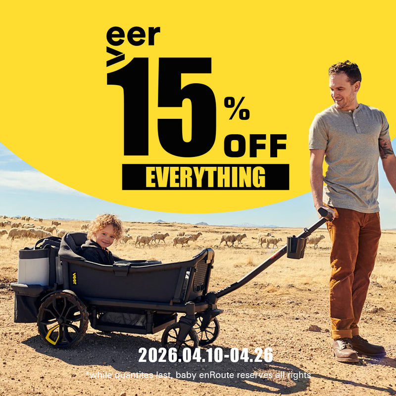 Veer All Terrain Cruiser Wagon in Black with child outdoor desert lifestyle view vertical