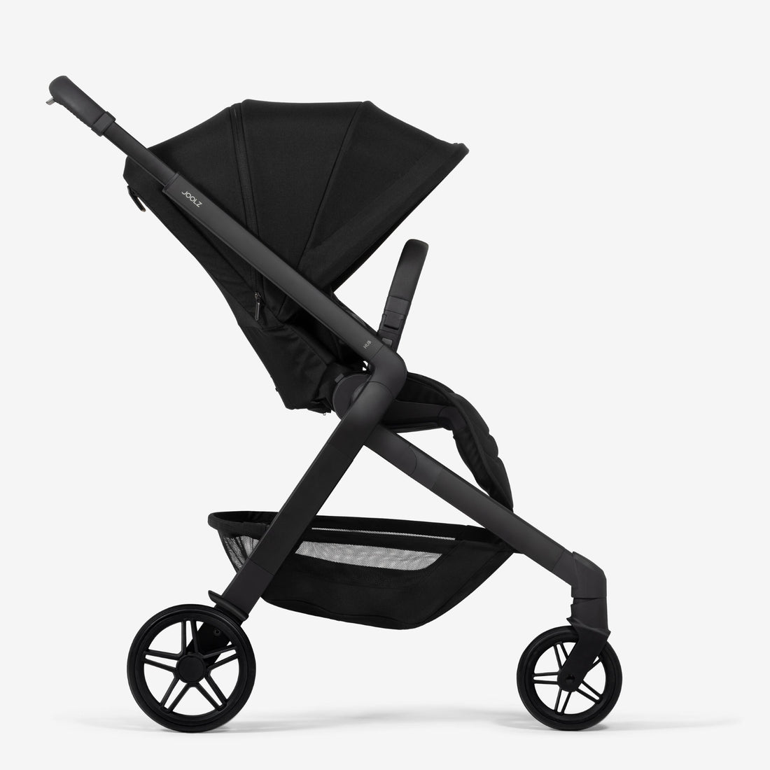 Joolz Hub² Compact Stroller - Space Black side view with seat upright