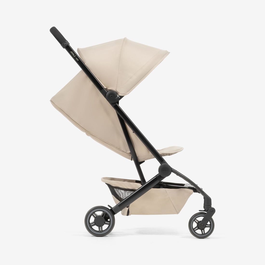 Joolz Dot Lightweight Stroller - Dune Beige side view with canopy extended